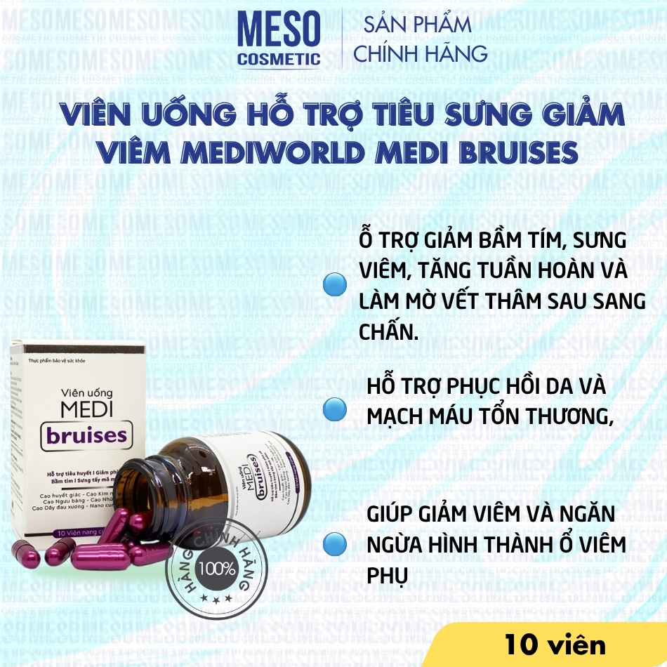 Viên uống hỗ trợ tiêu sưng giảm viêm Mediworld Medi Bruises